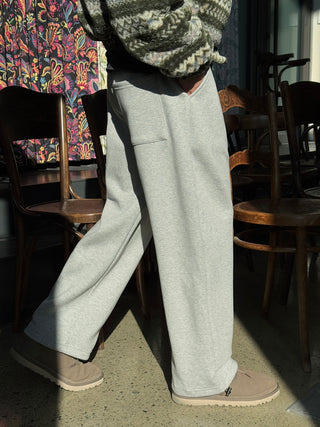 Allo One-Pleat Drawstring Fleece-Lined Training Pants