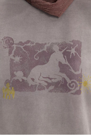 [Monterest] Unicorn Print Washed Cotton T-Shirt