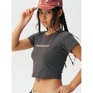 [Monterest] Quick-Dry Slim Fit Crop Logo Tee