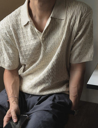 Roy Cable Knit Short Sleeve Knit (11 colors, M~L)
