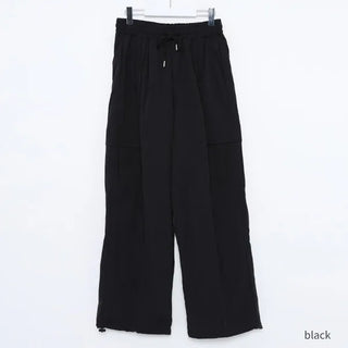Nylon wide pocket drawstring pants