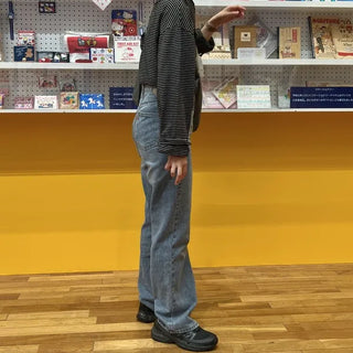 Straight denim pants
