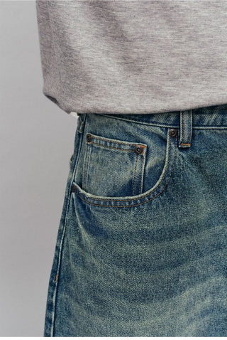 [Monterest] Washed Wide Leg Denim Pants