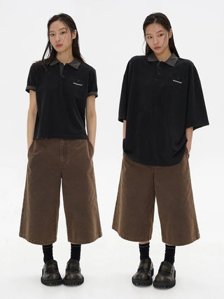 [MASONPRINCE] Check Collar Pique Cotton Polo