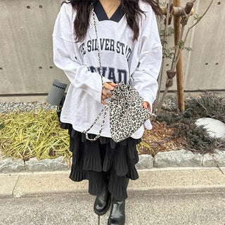 Leopard print shoulder bag
