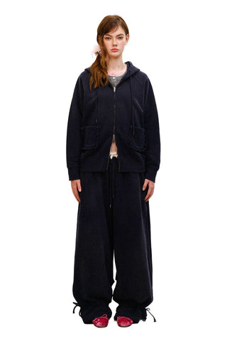 [Moromoro2] Combed Cotton Lace Hoodie &  Sweatpants