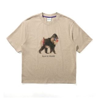 [Monterest] Ink Print Relaxed Fit Crewneck T-Shirt