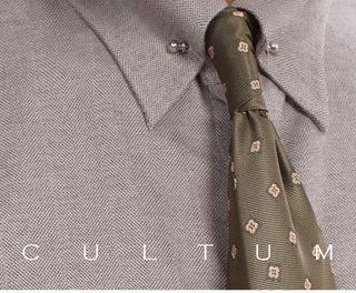 [CULTUM] Imperial Collar Herringbone Flannel Shirt