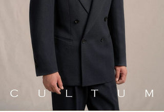 [CULTUM] Wool Twill Double-Breasted Peak Lapel Suit