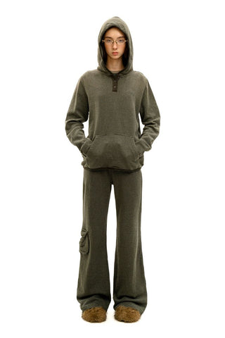 [Moromoro2] Hemp Stripe Fleece Hooded Set