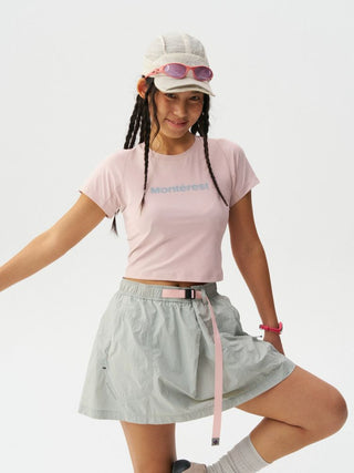 [Monterest] Quick-Dry Slim Fit Crop Logo Tee