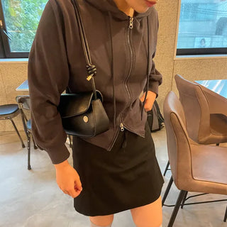 Cropped hoodie zip-up