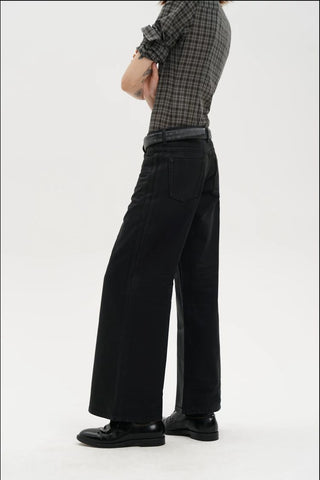 [MASONPRINCE] Black Waxed Coated Denim Jeans