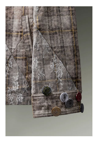 CONP Lace patchwork shirt (gray)