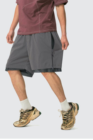 [Monterest] Double Layer Side Zip Outdoor Shorts