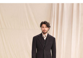 [CULTUM] Herringbone Wool Blend Three-Piece Suit Set