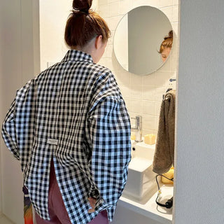 Loose check shirt
