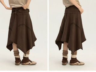[Monterest] A-Line Patchwork Sweat Skirt