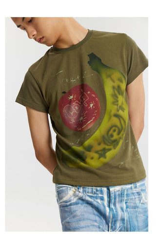 CONP Fruit Graffiti Slim T-shirt (Dark Green)