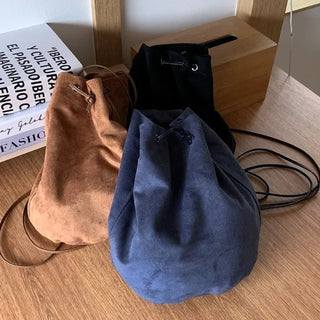 Suede bucket bag