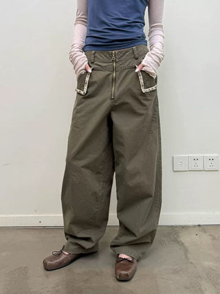 [NEVERSEEZ] Beaded Pocket Washed Work Pants