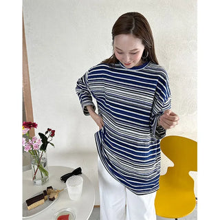 Oversized striped T-shirt - P000HRJI