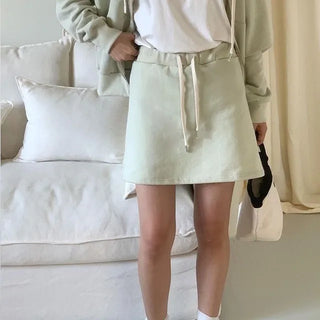 Banded mini skirt pants culottes