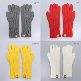 Finger-hole knit gloves