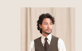 [CULTUM] Herringbone Brushed Flannel Suit Vest