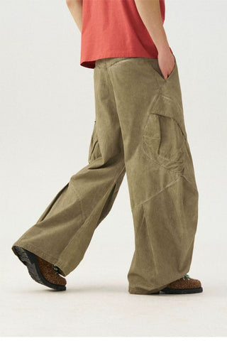 [Monterest] Washed Cotton Pleated Wide Leg Pants