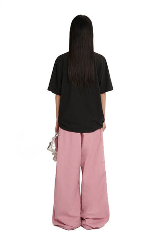 [Moromoro2] Bow Embroidery Flower Washed Cotton  Tee