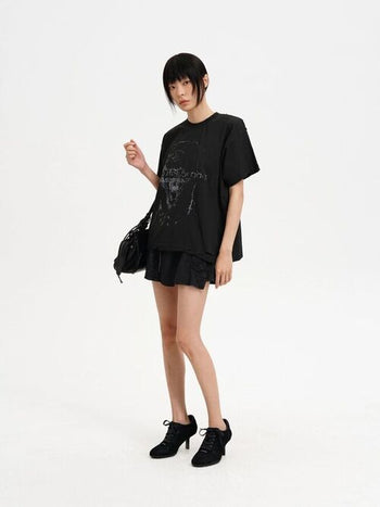 [MASONPRINCE] Coated Dog Print Boxy Tee