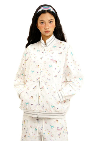 [Moromoro2] Horse & Rabbit Print Sweatshirt  Set