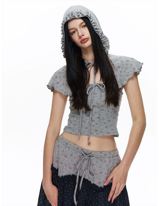 [NECY] Coquette Floral Dot Hooded 3