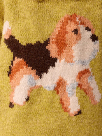 [Monterest] Relaxed Fit Dog Pattern Knit Sweater