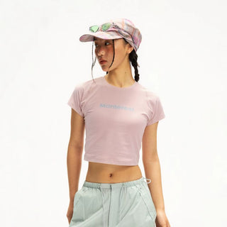 [Monterest] Quick-Dry Slim Fit Crop Logo Tee