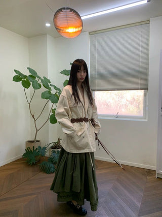 [NEVERSEEZ] Washed Cotton Work Jacket