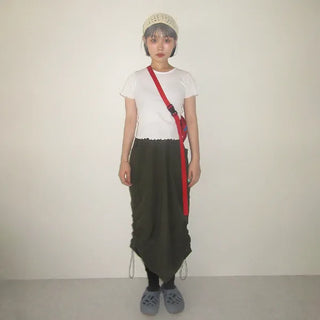 Nylon cargo skirt
