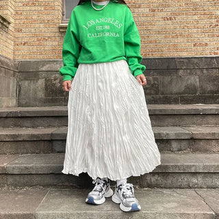 Wrinkle long skirt