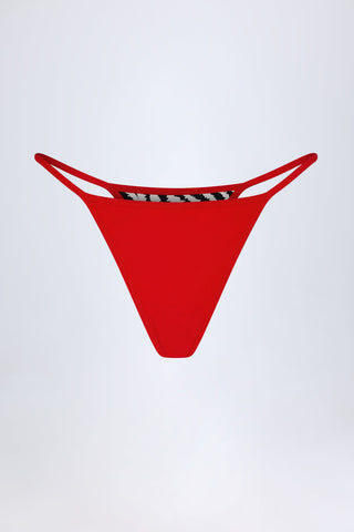 Thong Bikini Bottoms in Zebra Print
