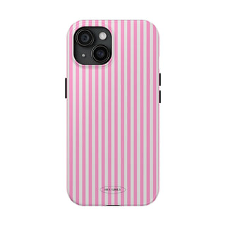 Preppy Pink Striped iPhone Case