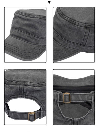 flat-top peaked cap