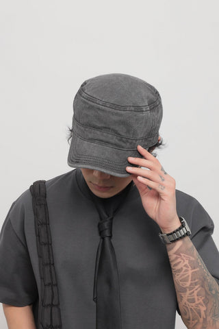 flat-top peaked cap