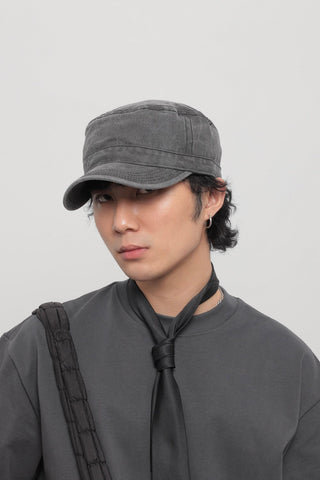 flat-top peaked cap