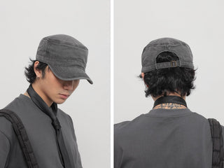 flat-top peaked cap