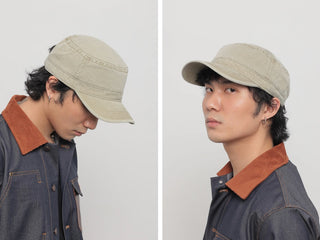 flat-top peaked cap
