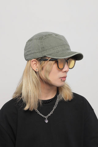 flat-top peaked cap