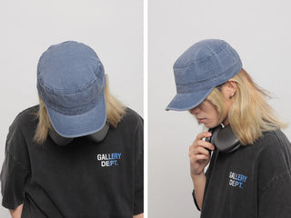 flat-top peaked cap