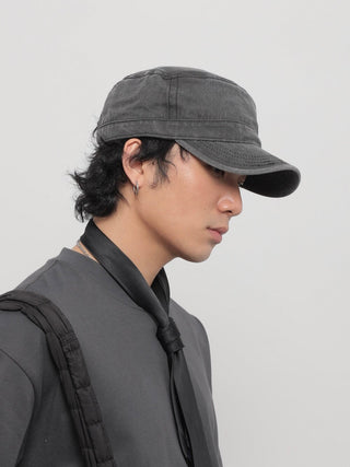 flat-top peaked cap