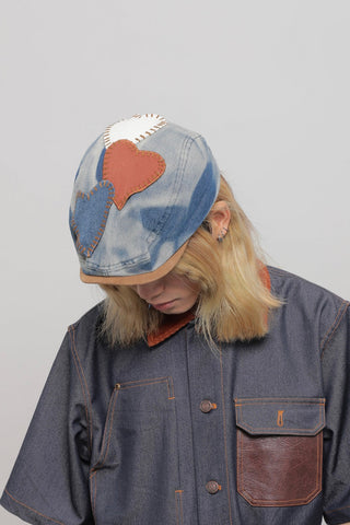 patch denim beret